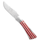 Finch Knife Co Sugar House Knife Syndicate Flying Goddess Knife Barbers Delight 2.8" Satin, Red/White, 14C28N, adult, BHQ-229142