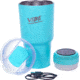 Fireside Outdoor Vibe Tumbler with/ Water-Resistant Bluetooth Speaker, Teal, 28oz, VIBE-28-TEAL