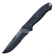 First Edge Elite Field Fixed Blade Knife Serrated Edge, Elmax Bead Blast Blade, Coarse Black 5155-BBB
