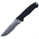 First Edge Elite Field Fixed Blade Knife Serrated Edge, Elmax Bead Blast Blade, Coarse Black, 5155-BBB