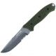 First Edge Elite Field Fixed Blade Knife Serrated Edge, Elmax Bead Blast Blade, Coarse Green, 5155-BBG