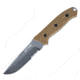 First Edge Elite Field Fixed Blade Knife Serrated Edge, Elmax Bead Blast Blade, Coarse Tan, 5155-BBT