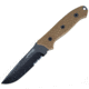 First Edge Elite Field Fixed Blade Knife Serrated Edge, Elmax Black Oxide Blade, Coarse Green, 5155-BLG