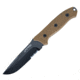 First Edge Elite Field Fixed Blade Knife Serrated Edge, Elmax Black Oxide Blade, Coarse Tan, 5155-BLT
