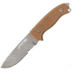 First Edge Tactical Fixed Blade Skinner Serrated Edge, Elmax Bead Blast Blade, Coarse Tan, 6055-BBT