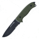 First Edge Tactical Fixed Blade Skinner Serrated Edge, Elmax Black Oxide Blade, Coarse Green, 6055-BLG