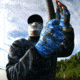 Fish Monkey Half Finger Guide Gloves, Blue Water Camo, M, FM11-BLWTRCAM-M