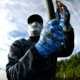 Fish Monkey Half Finger Guide Gloves, Blue Water Camo, M, FM11-BLWTRCAM-M