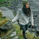 Fjallraven Ovik Knit Sweater - Womens, Chalk White-Flint Grey, Medium, F89941-113-055-M