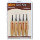 Flexcut Mixed Profile Micro Tool Set Knife, 5.5in Overall, 1.5in Blade, Wood Handle, MT940