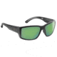 Flying Fisherman 7867BAG Baleen Sunglasses, Matte Black Frame Amber-Green Mirror Polarized Lens, Medium Fit, 7867BAG