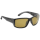 Flying Fisherman 7867BY Baleen Sunglasses, Matte Black Frame Yellow-Amber Polarized Lens, Medium Fit, 7867BY