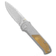 Flytanium Flytanium Arcade Shark-Lock Knife Gray Aluminum W/Ultem 3.2" Stonewash, Gray/Yellow, CPM S35VN, adult, BHQ-195860