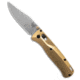 Flytanium Flytanium Brass Crossfade Scales + Benchmade Bugout Knife 3.24" Satin, Brass, CPM S30V, adult, BHQ-134516