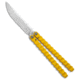 Flytanium Flytanium Tatersong Limited Edition Balisong Knife Yellow 4.5" Stonewash, Yellow, CPM 154, adult, BHQ-180377