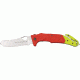 Fox ALSR Linerlock Folding Knife, 3.875in, Serrated, Red Forprene Handle FOX447C