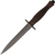 Fox Fairbairn Sykes Fighting Knife, 6.63" black PVD coated Bohler N690 stainless blade, Sculpted Walnut handle, FX-592 W