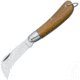 Fox Hawkbill Folder Folding Knife, Satin finish stainless hawkbill blade, Brown wood handle, 01FX234