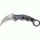 Fox Karambit Folding Knife, 3in, Stonewash Cobalt Vanadium Blade w/ Thumb Slot, Gray Anodized Aluminum Handle FOX478