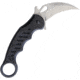 Fox Karambit Linerlock CF Folding Knife, 3in Stonewash Bohler N690 SS Karambit Blade, Thumb Pull, Pocket Clip, Finger Ring, Black G10 And Carbon Fiber Handle, 479CG10SW