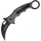 Fox Karambit Linerlock Folding Knife, 3in black PTFE coated Bohler N690 stainless karambit blade, Black, Black linen micarta handle, 479MIB