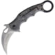 Fox Karambit Linerlock Folding Knife, 3in stonewash finish Bohler N690 stainless karambit blade, Black linen micarta handle, 479MIBSW