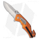 Fox Knives Americas Demand Folding Knife, 3.34in, D2, Drop Point Blade, Aluminum, Orange Handle, Orange/Gray, 7.87 inch, BHQ-211838