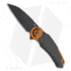 Fox Knives Americas Metamorphosis Folding Knife, 3.15in, Bohler M390 Stainless Steel, Sheepsfoot Blade, Aluminum, Black/Orange Handle, Black/Orange/Black, 7.87 inch, BHQ-195007