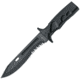 Fox Leonida Survival Knife, 7.25 black finish partially serrated Bohler N690 , Black Forprene handle, 02FX013
