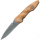 Fox Linerlock Olive Wood Folding Knife, 3.5 Damascus steel blade, Olive wood handle, 01FX240