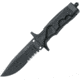 Fox Miles Combat Trooper Knife, 5.25 black PTFE coated partially serrated Bohler , Black Forprene handle, 02FX146