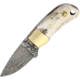 Fox-N-Hound Damascus Little Buddy with Gen Fixed Blade Knife, 1.5in, Damascus Steel, Standard Edge, Stag Handle FH94
