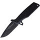 Fox NERO Fixed Blade Knife, 4.25 black Teflon coated Bohler N690 stainless bl, Black textured G10 handle, 02FX159