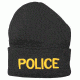 Fox Outdoor Embroidered Watch Cap, Police / Black with Gold Text, 71-305