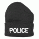 Fox Outdoor Embroidered Watch Cap, Police / Black with White Text, 71-30