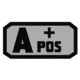 Fox Outdoor Medical and Morale Patches, A Pos - Grey/Black, 84P-050