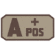 Fox Outdoor Medical and Morale Patches, A Pos - Khaki/Brown, 84P-060