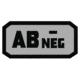 Fox Outdoor Medical and Morale Patches, AB Neg - Grey/Black, 84P-055