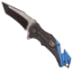 Fox Outdoor Military Rescue Folding Knife, Black/Blue, 15-1563