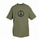 Fox Outdoor Themed One-Sided Imprinted T-Shirts, Peace Sign / Olive Drab, Large, 64-5415 L