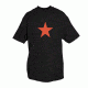 Fox Outdoor Themed One-Sided Imprinted T-Shirts, Red Star / Black, Small, 64-5461 S