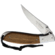 Fox Pheasant Linerlock Folding Knife, 3.5 satin finish 12C27 Sandvik stainless clip poi, Bocote wood handle, 01FX164