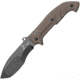 Fox Tracker Meskwaki Fixed Blade Knife, 6.75in Closed, 5.25in Black Bohler N690 SS Blade, Dark Earth G10 Handle, Tan Cordura Belt Sheath, Dark Earth, 01FX501