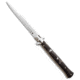 Frank B Frank B 11" Automatic Knife Dark Horn Stiletto, Black, Stainless Steel, adult, BHQ-23437