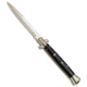 Frank Beltrame 11 Italian Stiletto Automatic Folding Knife, 4.875in, Stainless Steel, Bayonet Blade, Ebony, Black Handle, Black/Gold, 10.75 inch, BHQ-82051