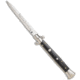 Frank B Frank B 11" Italian Stiletto Bayonet Automatic Knife Black Acrylic 5" Satin, Black, Stainless Steel, adult, BHQ-92167