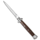 Frank Beltrame 11 Italian Stiletto Dagger Automatic Folding Knife, 5.00in, Stainless Steel, Dagger Blade, Cocobolo, Wood Handle, Wood/Gray, 11.00 inch, BHQ-75224