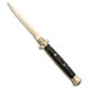 Frank Beltrame 11 Italian Stiletto Dagger Automatic Folding Knife, 5.00in, Stainless Steel, Dagger Blade, Ebony, Black Handle, Black/Gold, 11.00 inch, BHQ-85971