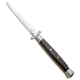 Frank Beltrame 11 Italian Stiletto Swinguard Automatic Folding Knife, 5.00in, Stainless Steel, Dagger Blade, Ebony, Black Handle, Satin Dagger, Black/Gray, 11.00 inch, BHQ-93733