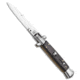 Frank B Frank B. 7.5&quot; Italian Stiletto Palisander Wood Automatic Knife - Polish Bayonet, Wood, Stainless Steel, adult, BHQ-118535